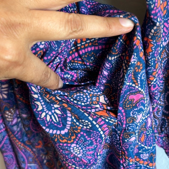 Terra & Sky Women's Boho Paisley  Shirred Mini Dress Plus Size 0X (14W) - Picture 9 of 14